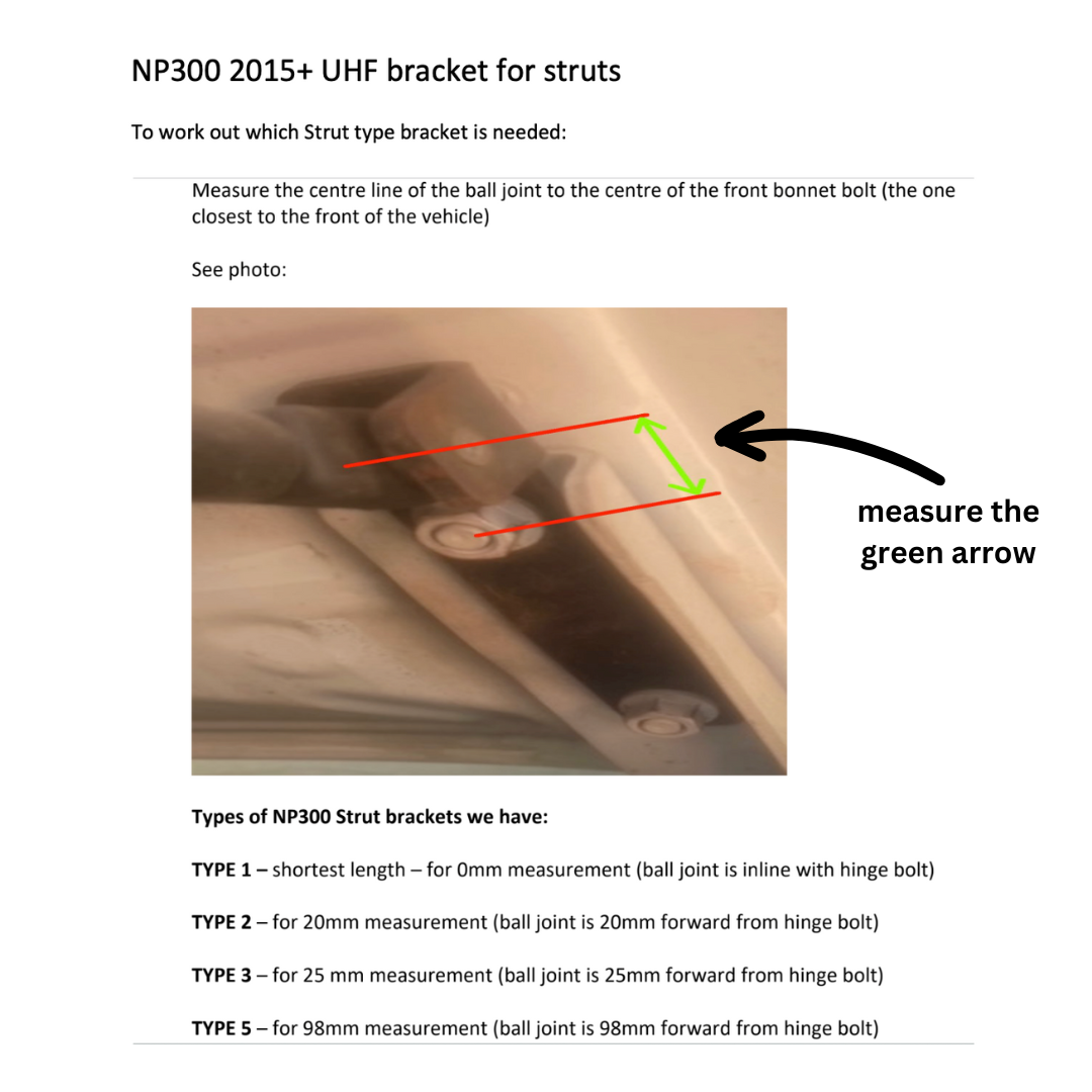 Nissan Navara NP300 2015-2022 Bonnet Bracket (With Struts)